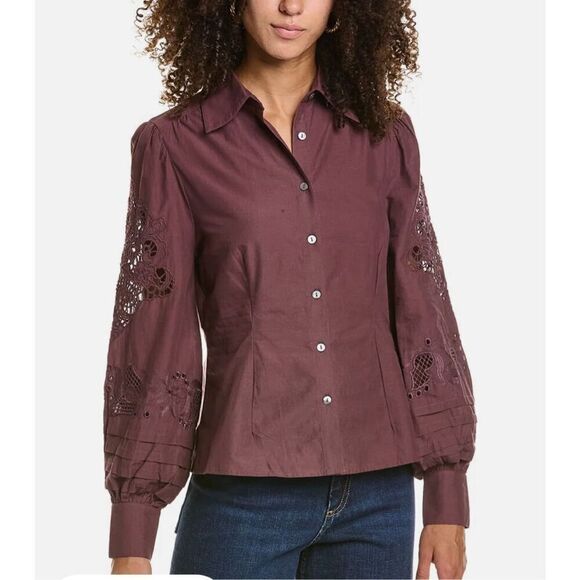 St. Roche Darcy Shirt in Raisin Size 6 - Picture 2 of 8